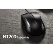 雷柏（Rapoo） N1200 有线鼠标 办公鼠标 静音鼠标 对称鼠标 笔记本鼠标 电脑鼠标 黑色