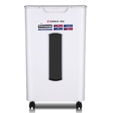 齐心(Comix)碎纸机 德国4级保密碎纸机自动60张/手动6张续航10min多功能粉碎机22L S901白色（碎纸/卡/光盘)