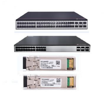 "华为 HUAWEI 交换机组合套装 （数据中心交换机华为 CE6881-48S6CQ/CE6881-48S6CQ-B*8、心跳网络交换机华为S6730-H24X6C/S6730S-H24X6C-A*4/万兆多模光模块OMXD30000光模块-SFP+-10G-多模模块*300/万兆单模光模块OSX01000 光模块-SFP+-10G-单模模块*40、实施服务） 单位:套"
