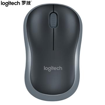  罗技（Logitech）M185 鼠标 无线鼠标 办公鼠标 对称鼠标 黑色灰边 带无线2.4G接收器