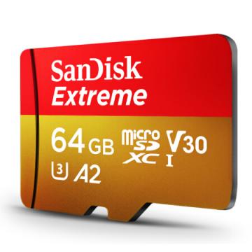 闪迪（SanDisk）64GB TF（MicroSD）存储卡 U3 C10 A2 V30 4K 至尊极速移动版内存卡 读速160MB/s 写速60MB/s