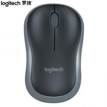 罗技（Logitech）M185 鼠标 无线鼠标 办公鼠标 对称鼠标 黑色灰边 带无线2.4G接收器