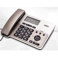得力（deli)电话机座机 固定电话 办公家用 横式大屏 三组亲情号一键呼叫 796 香槟金