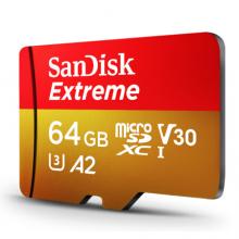 闪迪（SanDisk）64GB TF（MicroSD）存储卡 U3 C10 A2 V30 4K 至尊极速移动版内存卡 读速160MB/s 写速60MB/s