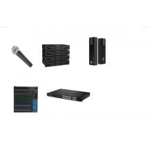 INSUY（英上）音响扩声系统（壁装扬声器*4/专业功放*2/调音台/音频处理器/电源时序器/全向麦/网络中控主机/中控软件/触摸控制屏/双手持无线话筒*2/HDMI高清矩阵/机柜）含安装调试及1年保修服务