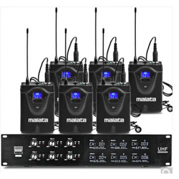 万利达（Malata） W-06一拖六无线麦克风鹅颈麦耳麦领夹麦会议主持演出演讲唱歌无线话筒 接收器+领夹*6