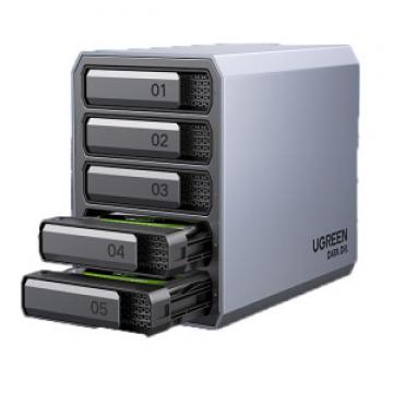 绿联（UGREEN）CM463 五盘位阵列柜2.5/3.5英寸多盘位硬盘柜 RAID全铝硬盘盒