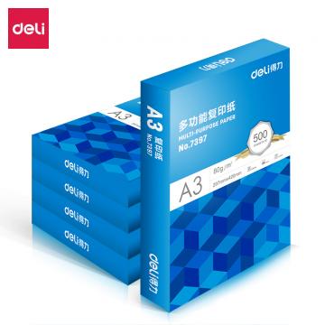 得力7370复印纸 A3 80G 500张/包 5包/箱 单位：箱
