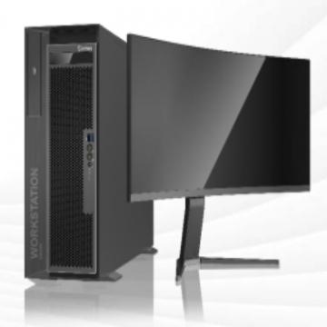 Suma中科可控天阔W40P 旗舰级工作站（3390*2/64G*2/2T SSD+2T SATA/DVDRW/双千/24G/800W*2/前置USB接口/麒麟V10 专业版操作系统/23.8显示器配链鼠）